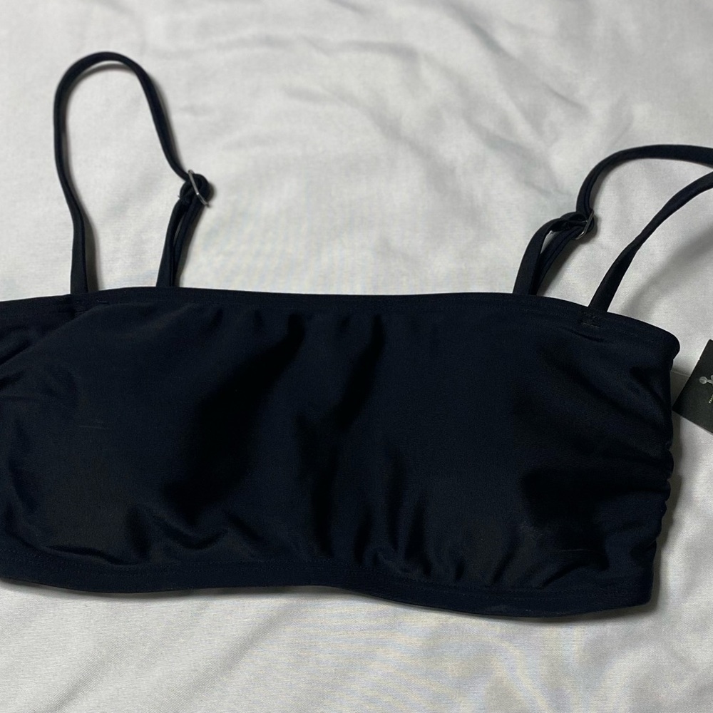 NWT Size XS Hollister bandeau black swim top